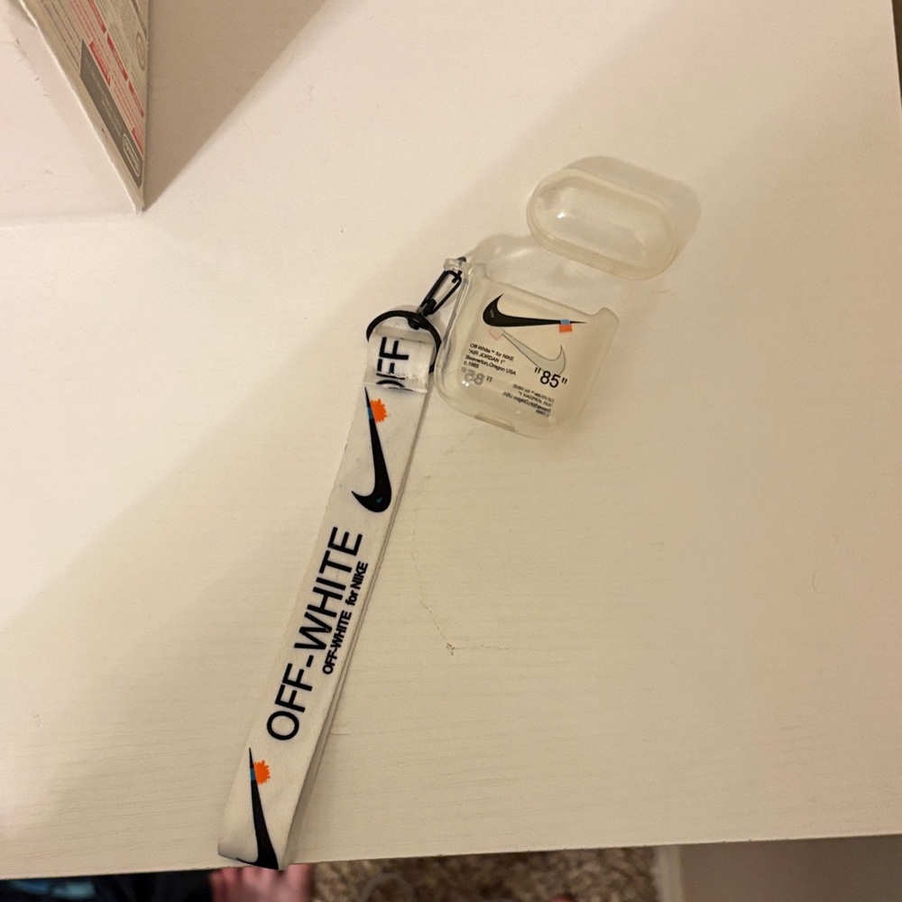 Nike Clear AirPods Case with White Lanyard